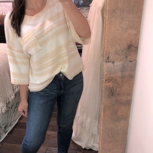 Striped knit boho sweater size medium oversized - Picture 2 of 6